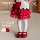 新款 YOUGE幼歌 婴幼儿冬季 柔软亲肤蛋糕裙女宝宝蓬蓬可爱半身裙潮