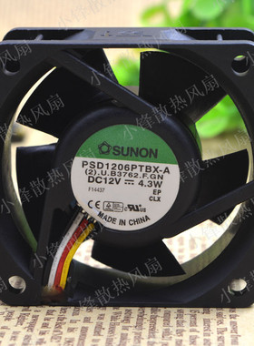 SUNON 6025 6CM PSD1206PTBX-A 12V 4.3W 4线 滚珠散热风扇