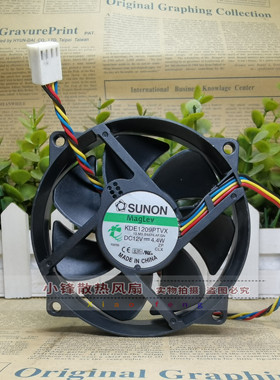 原装建准 9cm 9025 KDE1209PTVX 12V 4.4W 圆形 CPU 机箱散热风扇