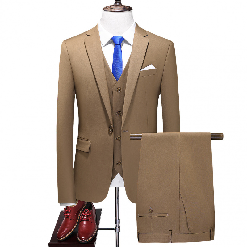 Men 3 Pieces Slim Fit Casual Tuxedo Suit Male Suits Set套装