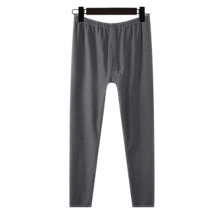 男士德绒秋裤男士加绒衬裤加大码线裤修身紧身棉毛裤冬季保暖打底