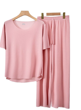 莫代尔少女冰丝睡衣套装女士夏季短袖学生薄款夏天家居服可外穿