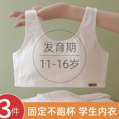 纯棉少女内衣运动小背心发育期初中生高中生薄款 固定杯无钢圈文胸