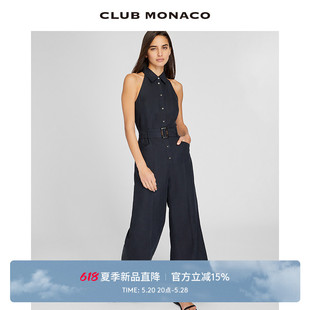 MONACO女装 24春夏新品 腰带式 CLUB 品质感丝麻无袖 连体阔腿长裤