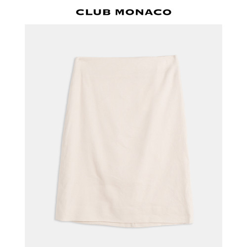 CLUB MONACO女士基础通勤含亚麻日常穿搭简约修身短裙半身裙
