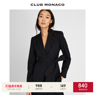 气质通勤职业西装 秋冬羊毛混纺腰带式 外套 MONACO女装 CLUB