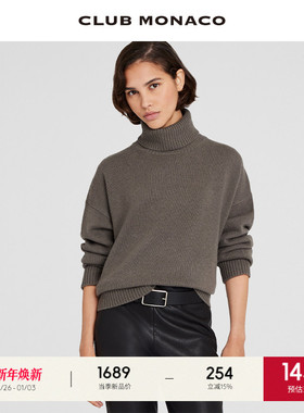 【100%山羊绒】CLUB MONACO女装高领短款毛衣