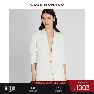 外套 亚麻慵懒条纹宽松休闲西装 CLUB MONACO女装
