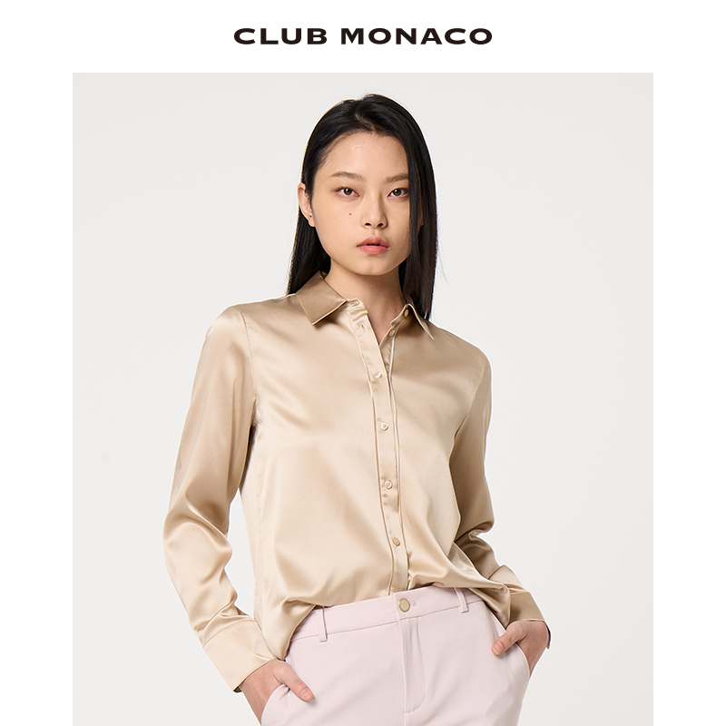 桑蚕丝缎面质感OL通勤衬衫