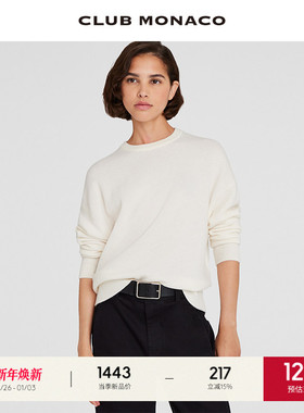 【100%山羊绒】CLUB MONACO女装圆领休闲松弛感毛衣
