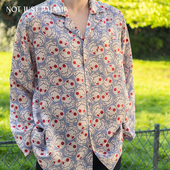 Just Pajama 心动博物馆小天使印花22姆米真丝男款 Not 长袖 睡衣