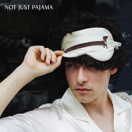 Not Just Pajama真丝眼罩腊肠小狗100%桑蚕丝遮光旅行舒适透气