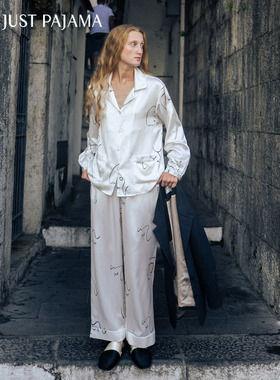 Not Just Pajama  重磅22姆米真丝睡衣女家居服长袖套装