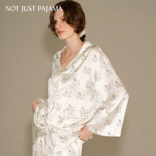 Pajama Just 钻石小狗22姆米真丝睡衣女秋冬家居服 Not 吴千语同款