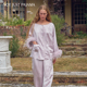Just Pajama VEGA织女星系列22姆米真丝烫钻羽毛长袖 Not 睡衣套装