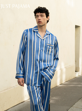 丁程鑫同款】Not Just Pajama 22姆米真丝条纹睡衣套装