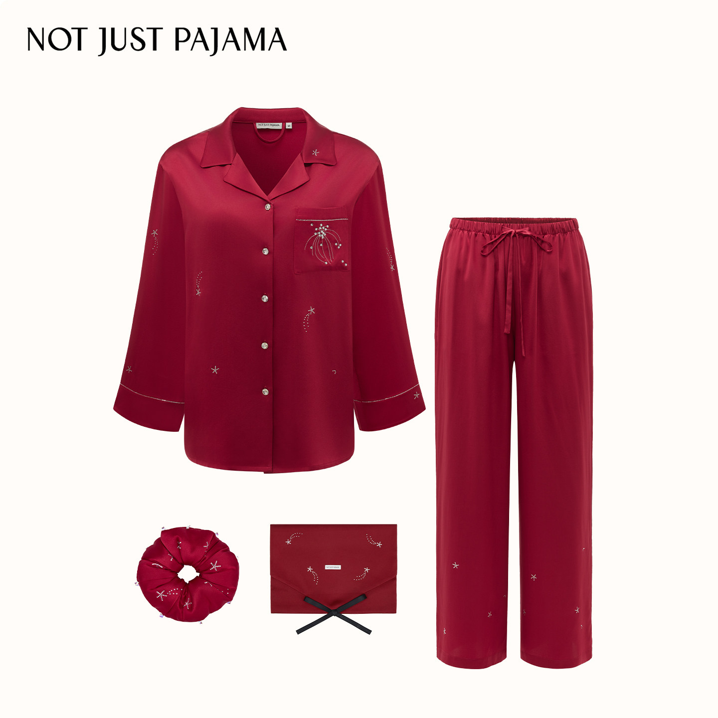 Not Just Pajama真丝睡衣桑蚕丝发圈发箍高级礼盒VEGA织女星送礼