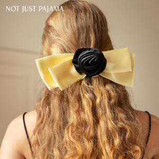 真丝手工玫瑰蝴蝶结发夹节日婚礼物 Pajama托斯卡纳玫瑰 Not Just