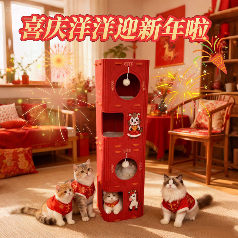 猫窝多层四季通用猫爬架猫树一体抓板封闭式猫屋猫咪树洞家用双层,宠物/宠物食品及用品,猫窝/屋/帐篷/沙发,淘宝优惠券,粉丝福利购,淘宝优惠卷