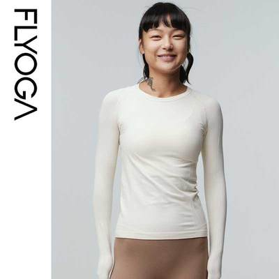 FLYOGA飞蓝瑜伽服女上衣专业运动t恤长袖跑步健身服秋冬长袖33401