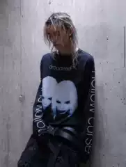 Dropdead26Aw Lullaby Dark Niche Punk Reverse Stitching Distressed Brushed Boxy Long-Sleeve T-Shirt