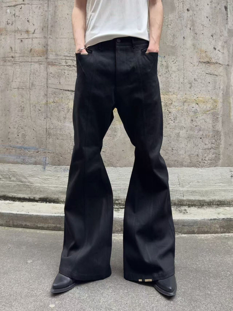 thumbnail for Nicolaslee25Fw “Dream” Dark Avant-Garde Flared Narrow-Leg Raw Selvedge Denim Jeans