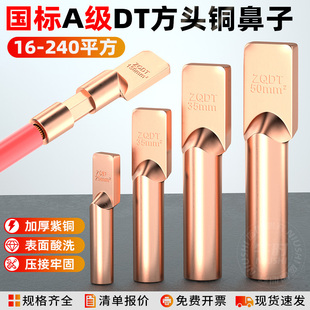 国标方头无孔直板铜鼻子线鼻子支线箱设备线夹线耳ZQDT16 240平方