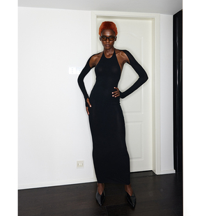 WEARABLE EVENT 挂脖袖套连衣裙 halterneck sleeve dress