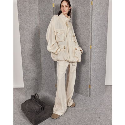 雨露麻工装外套秋季新品