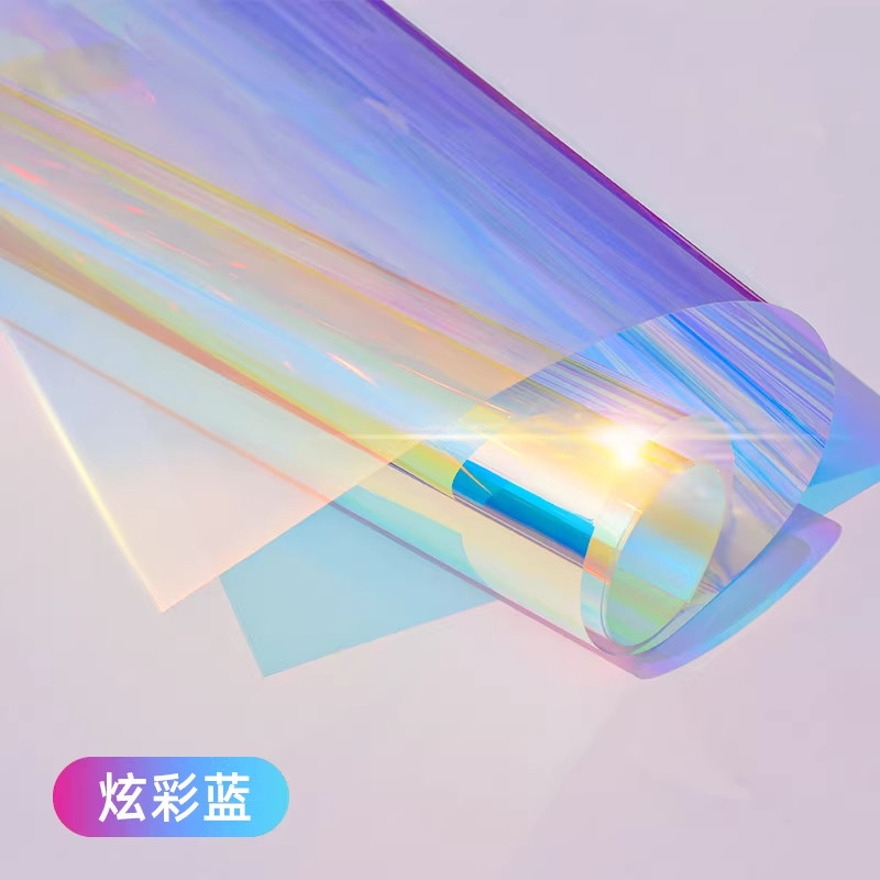 彩色玻璃贴膜展会婚庆装饰膜手工环创变色七彩透光炫彩幻彩镭射纸