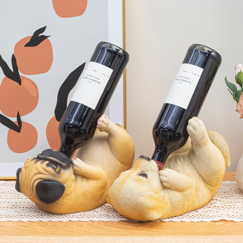 2021年新款红酒架摆件客厅酒柜装饰品摆设创意个性动物桌面酒瓶架