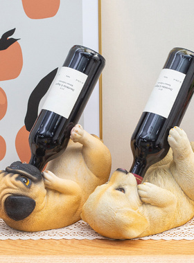 2021年新款红酒架摆件客厅酒柜C装饰品摆设创意个性动物桌面酒瓶