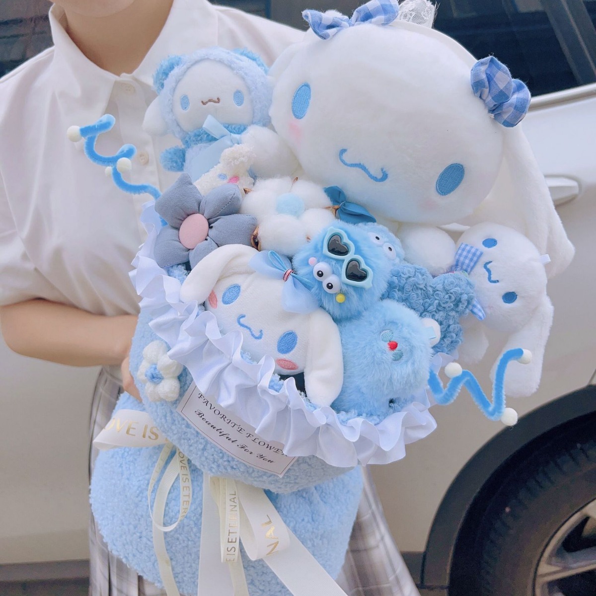 七夕情人节玉桂狗玩偶花束毛绒公仔送男女朋友闺蜜生日礼物毕业季