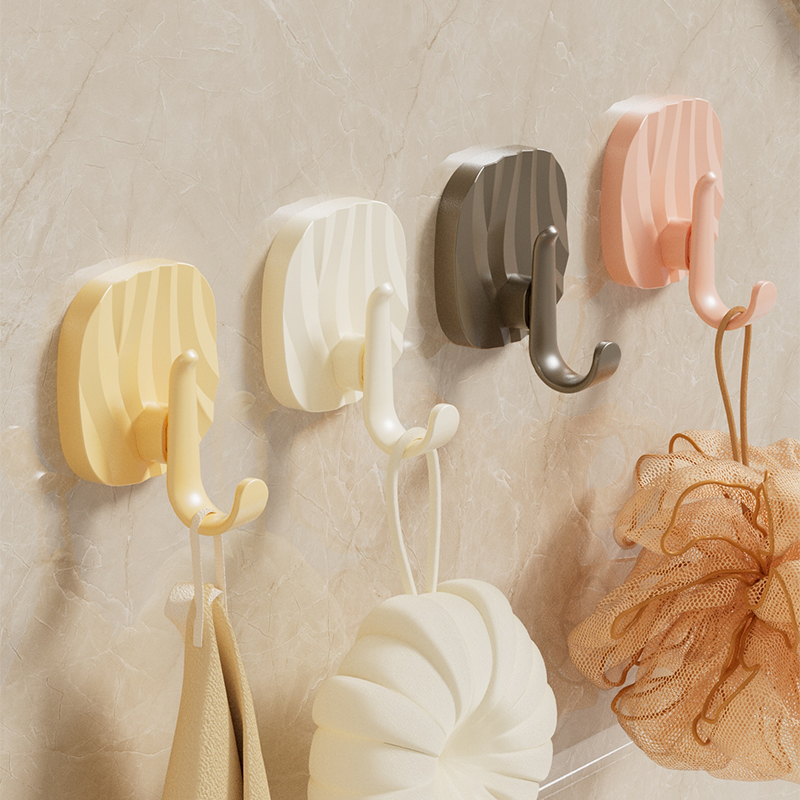 奶油风挂钩免打孔超强承重粘胶