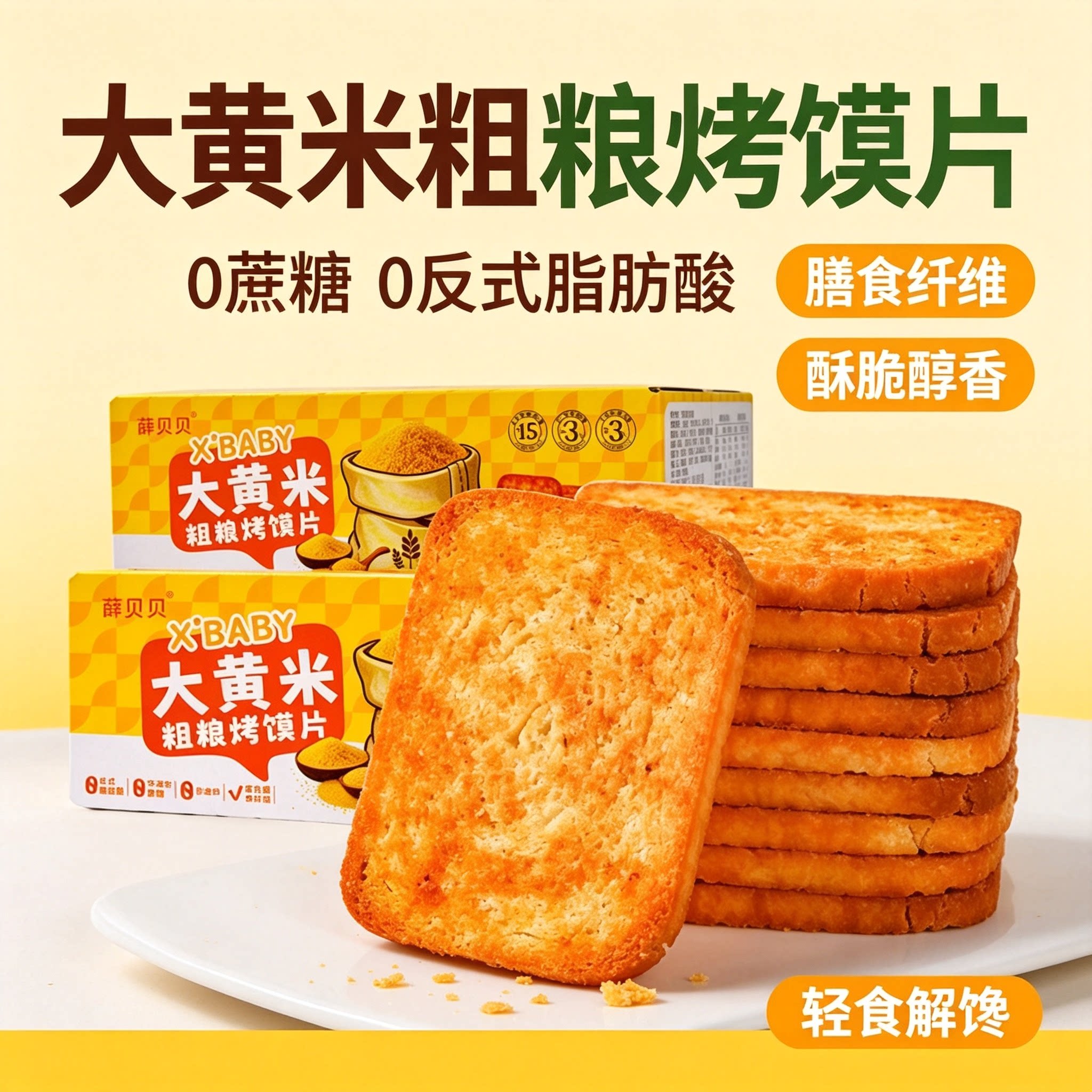 薛贝贝大黄米烤馍片0蔗糖0反式