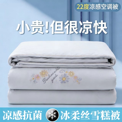 空调被冰柔丝夏凉被可机洗薄被子
