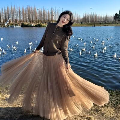 DOMX温柔风超仙网纱半身