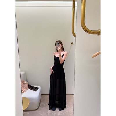 yangzif黑色连衣裙女春