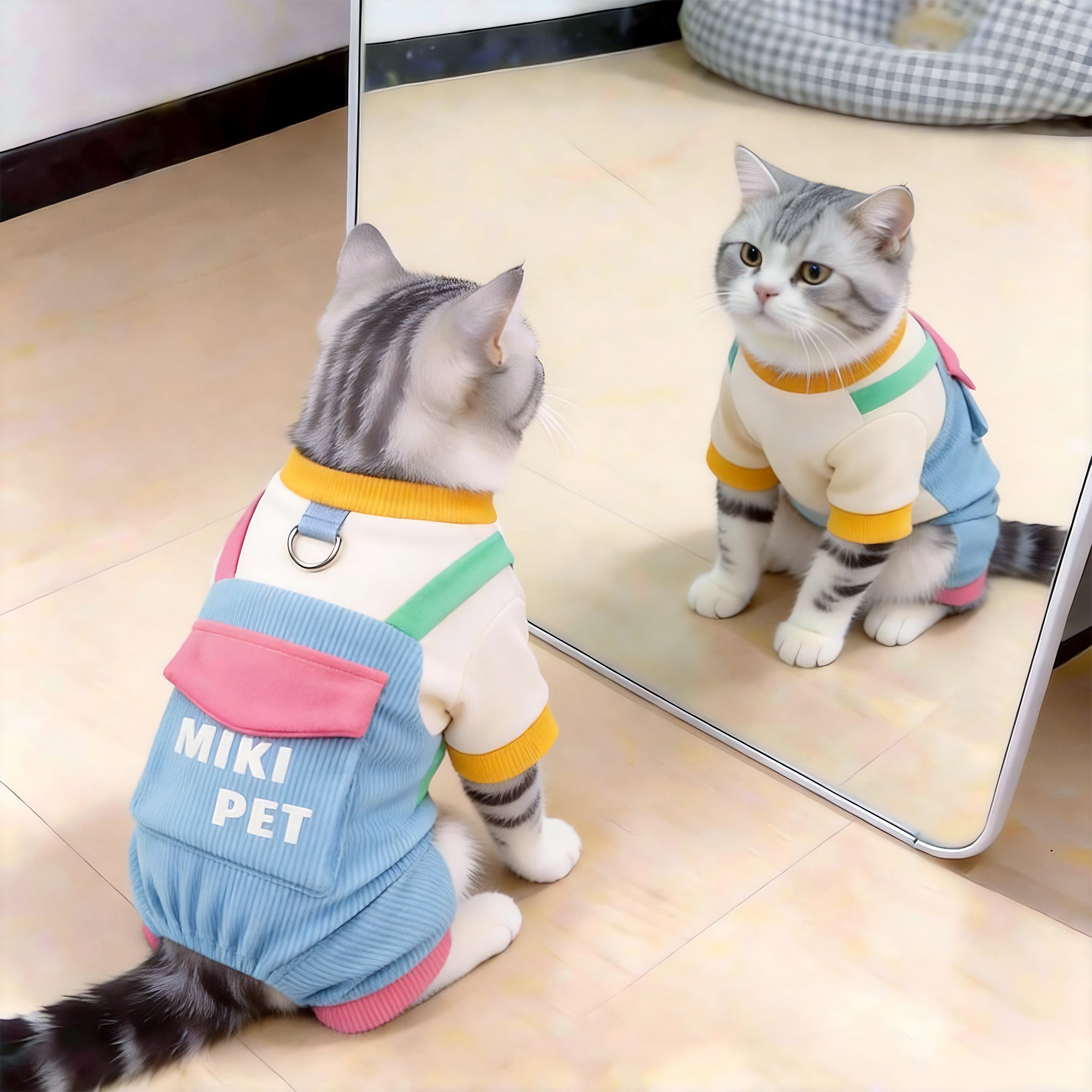 猫狗四脚背带裤秋冬保暖防掉毛