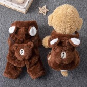狗狗衣服冬季 保暖加绒加厚绒棉衣泰迪比熊小猫咪小型犬冬天四脚衣