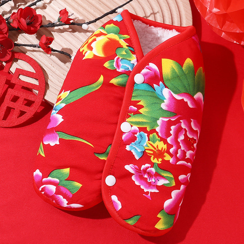 东北大花小狗衣服冬天保暖过年喜庆开衫泰迪比熊博美小型犬马甲衣