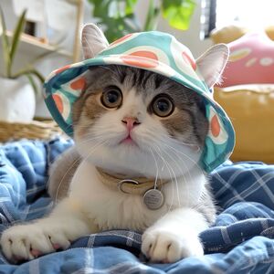 猫咪帽子狗狗夏季遮阳渔夫帽