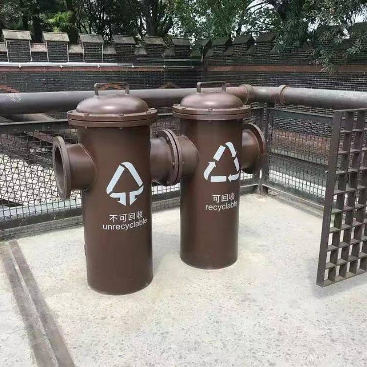 户外垃圾桶街道家用消防栓创意果皮箱景区网红铁艺分类垃圾箱厂家