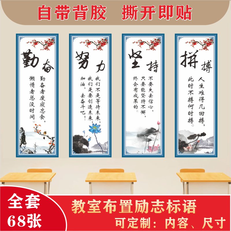 装饰画名言警句小墙贴励志标语图片