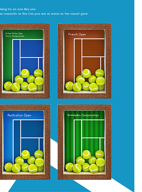 创意6寸小网球大满贯纪念品相框周边装饰摆件diy定制照片送礼物