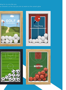 篮球足球高尔夫球乒乓球创意纪念相框摆件定制照片送礼物运动奖品
