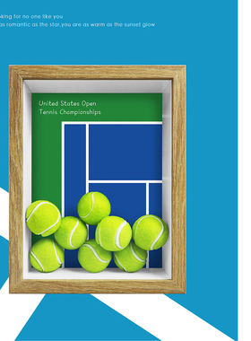 创意8寸大网球大满贯纪念品相框可替换背景周边装饰摆件送礼物