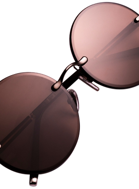 东海水晶石眼镜茶色圆形复古清凉