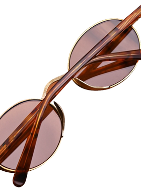 复古天然水晶石头镜全框椭圆