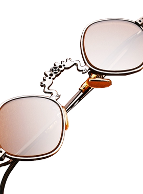 新款天然水晶眼镜方形二龙戏珠